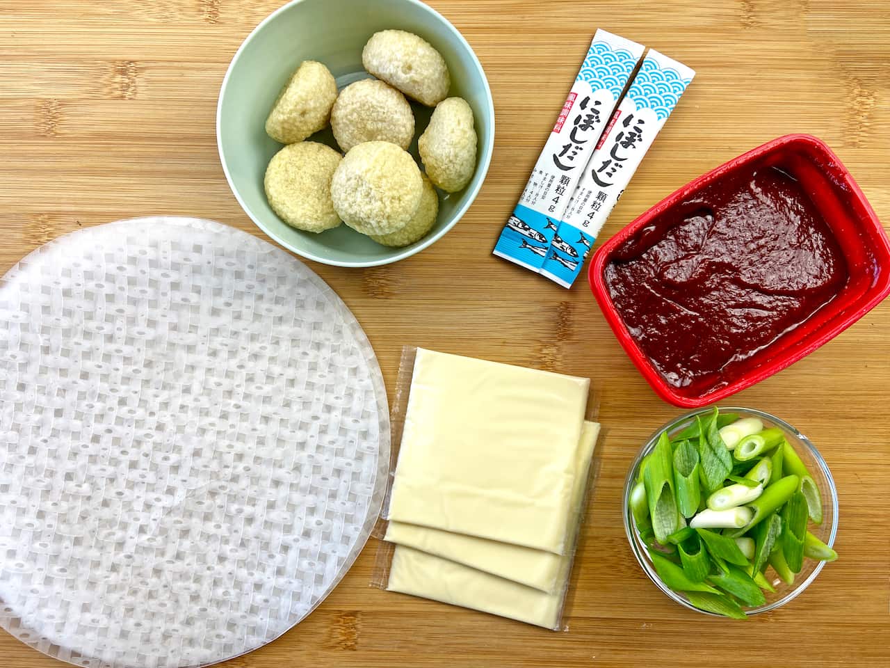 Tteokbokki ingredients