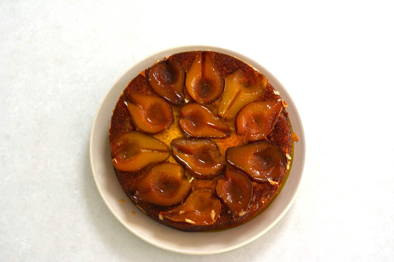 Marie Williams French upside-down pear cake