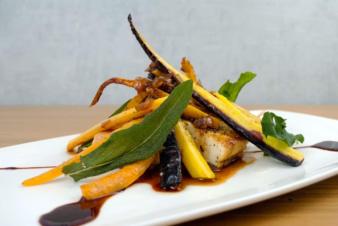 Heirloom carrots with rosemary balsamic demi-glace