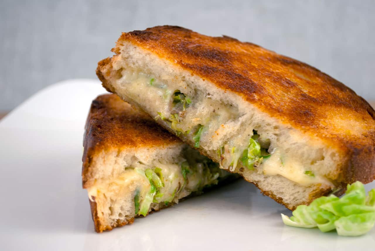 Brussels sprout and Havarti toasted sandwich 