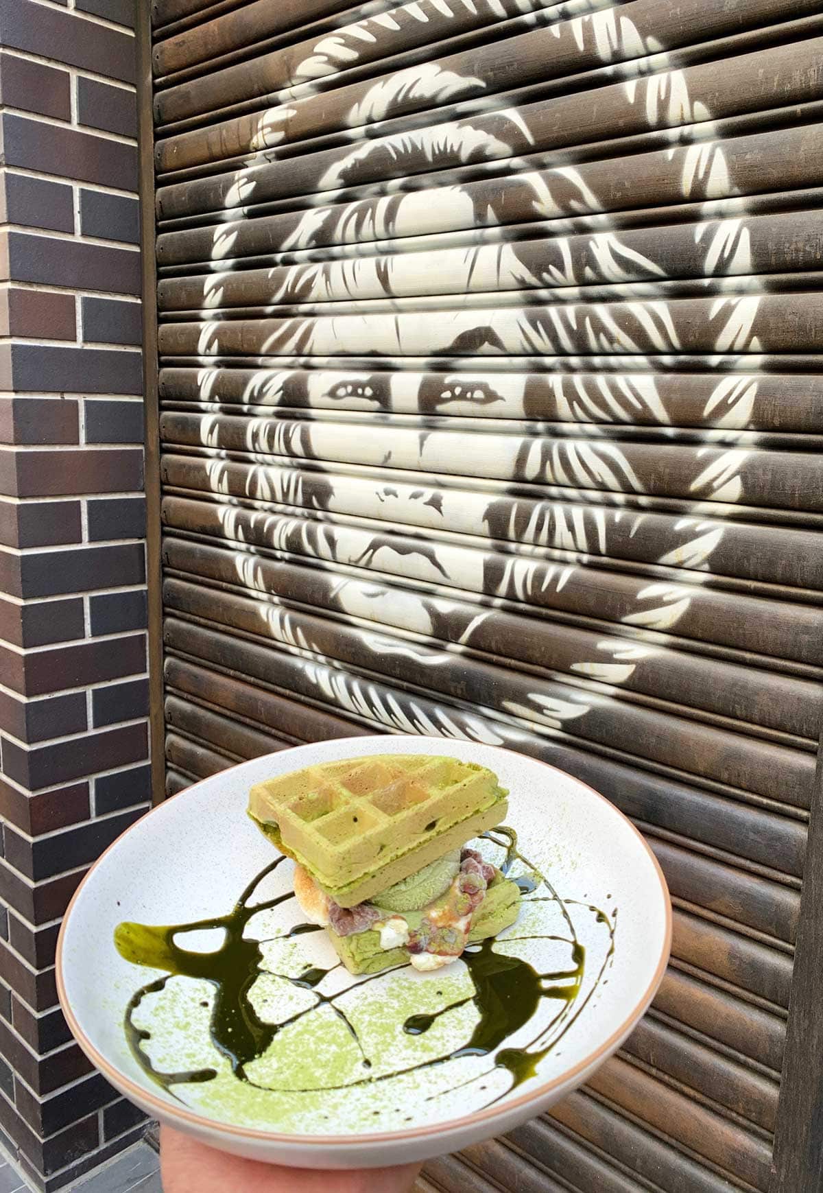 Bang bang's matcha ice-cream waffle sandwich