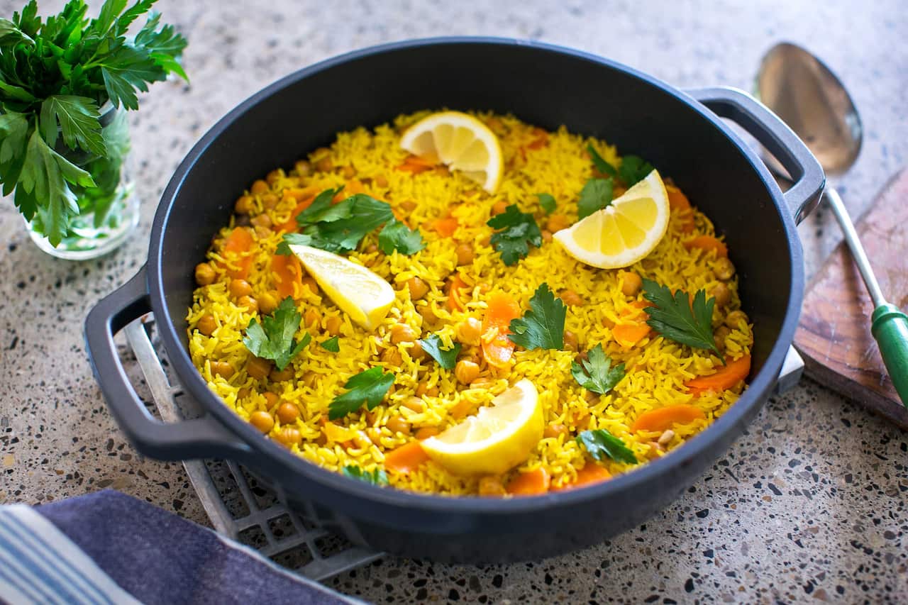 Spanish veggie paella