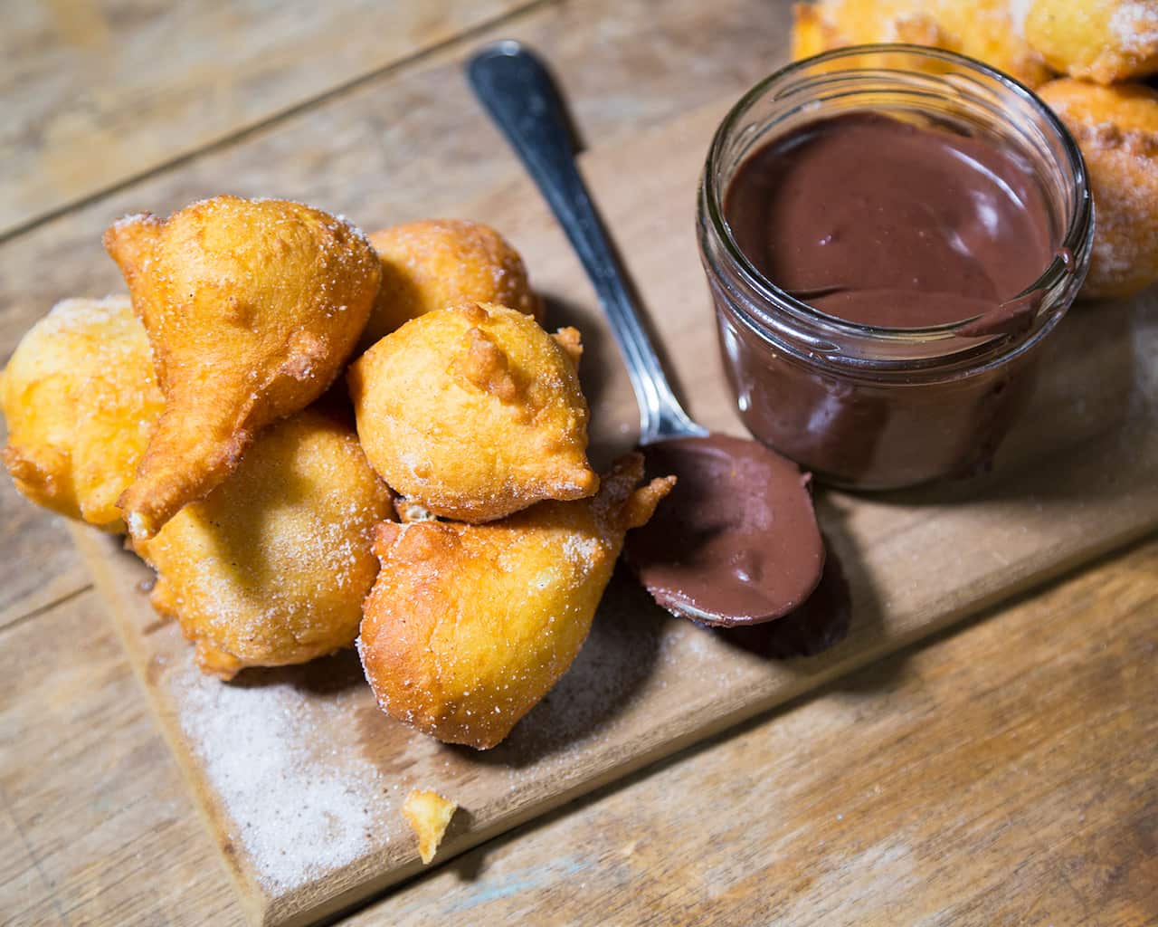 Vetkoek with chocolate orange dipping sauce