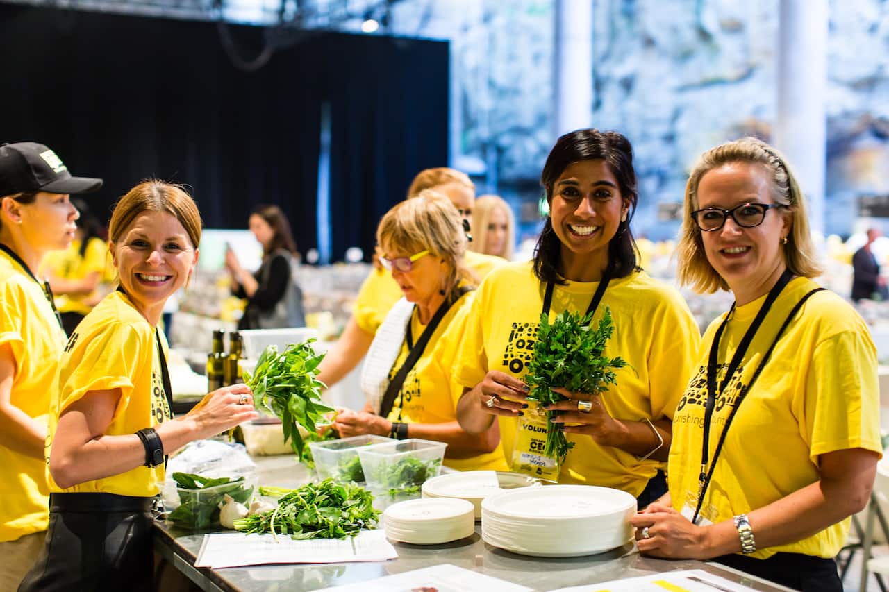 Volunteers take part in a previous CEO cookoff.