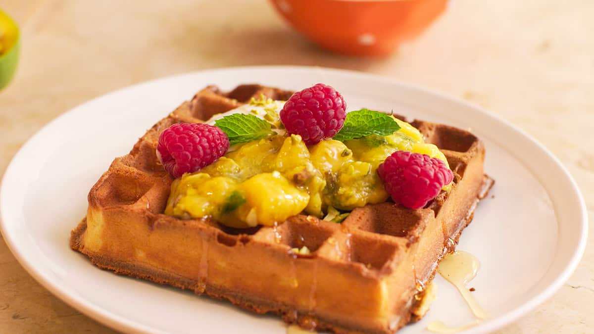 Sarah Todd's waffles with yoghurt 