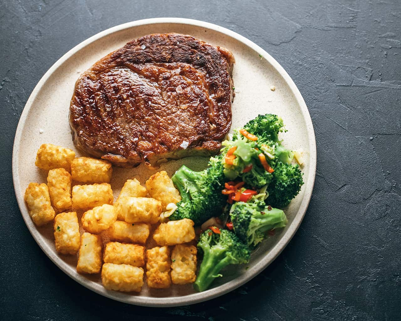 Wagyu scotch fillet with potato gems