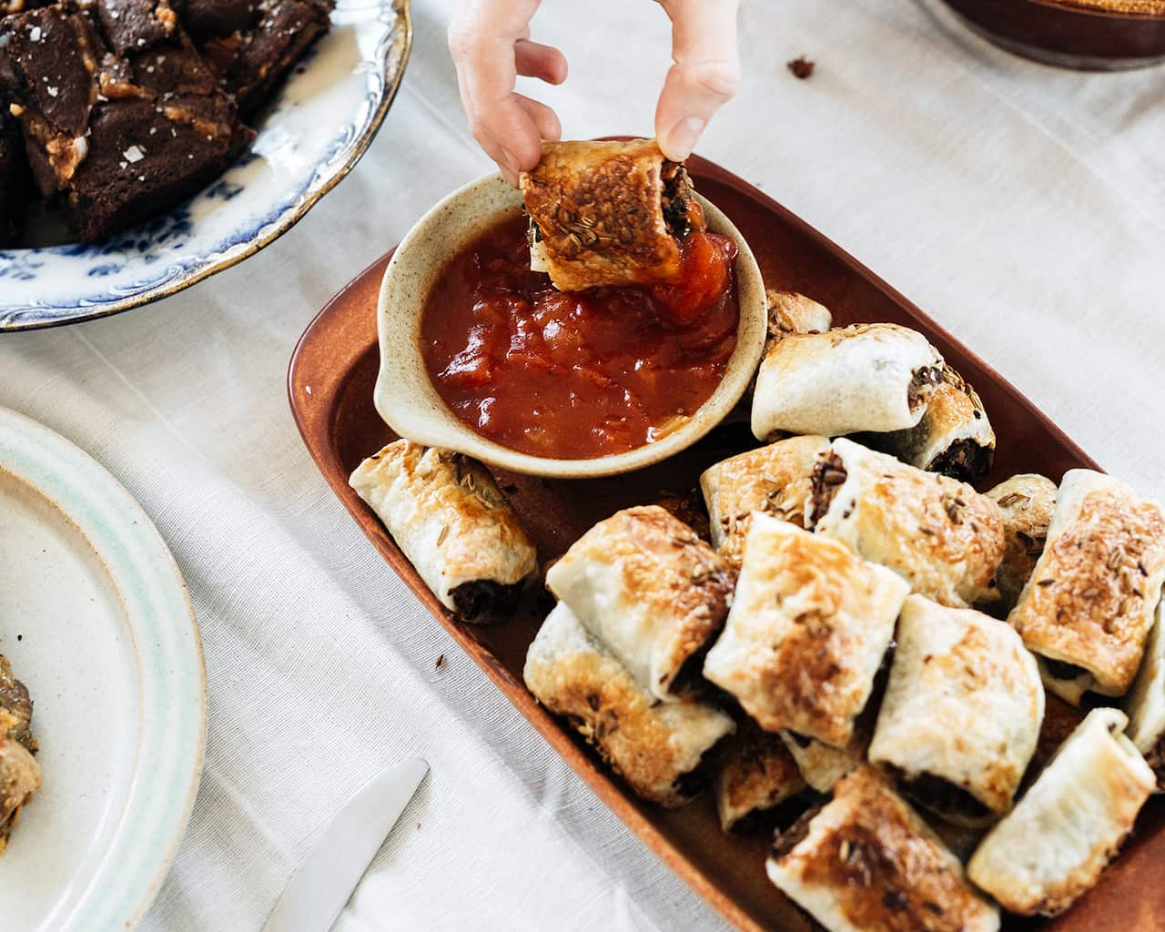 Walnut, apple and sage 'sausage' rolls