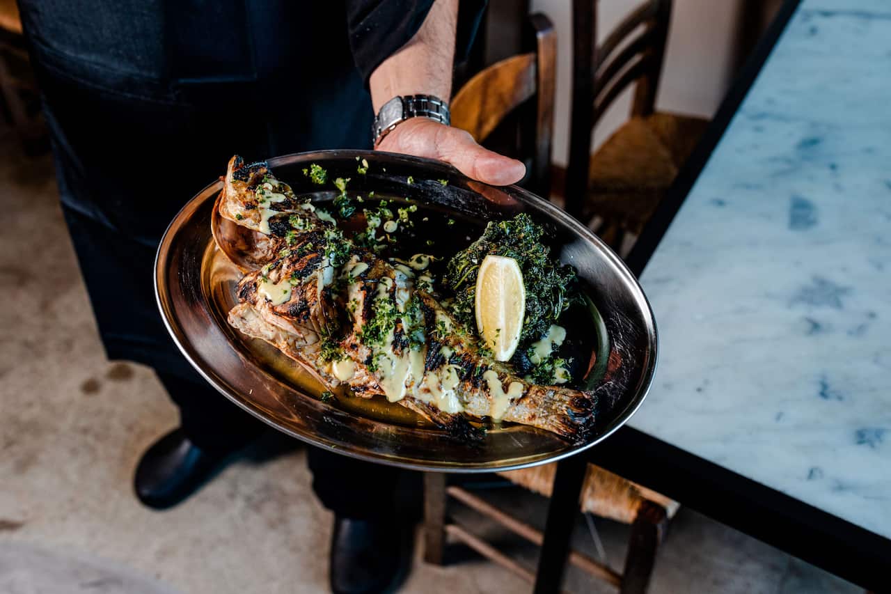 Greek barbecued fish