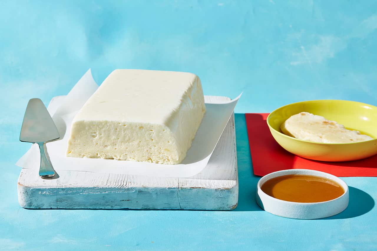 White nectarine and Marsala semifreddo