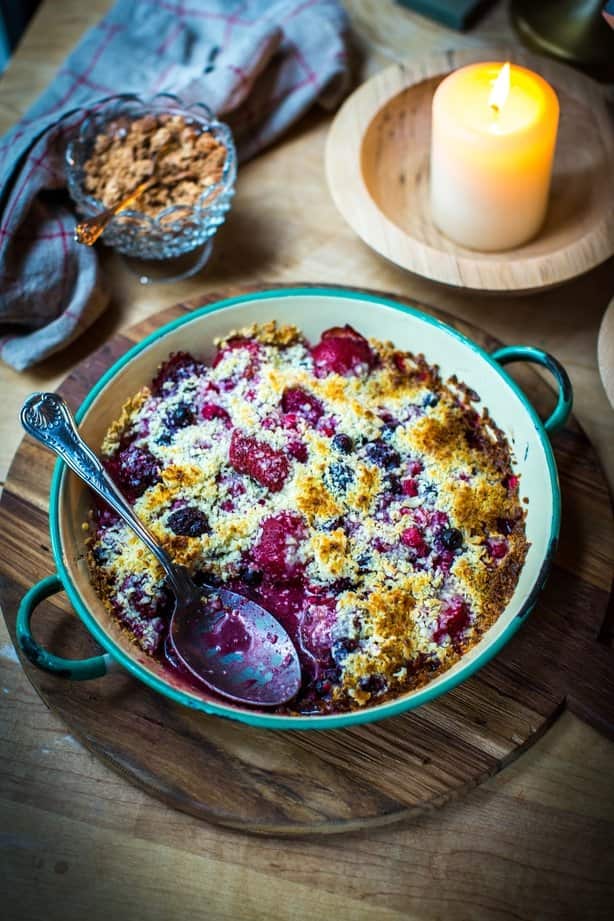 berry and white chocolate bake