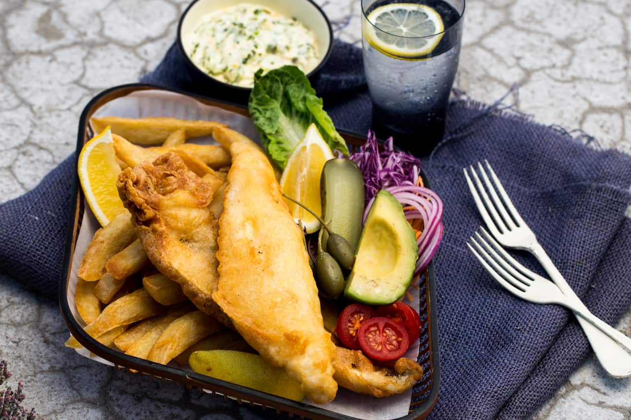 King George whiting and chips