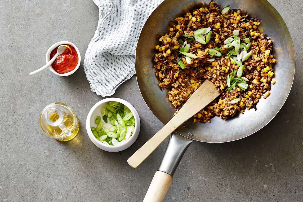 Wholegrain fried rice with corn