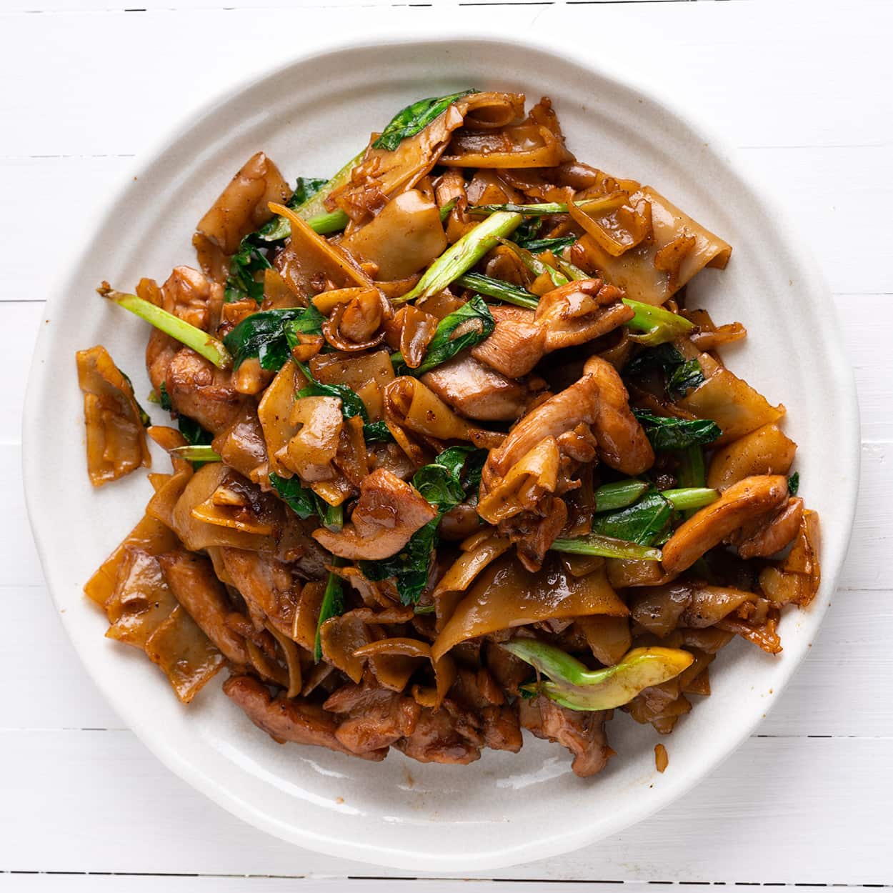 Homemade rice noodles used in pad see ew