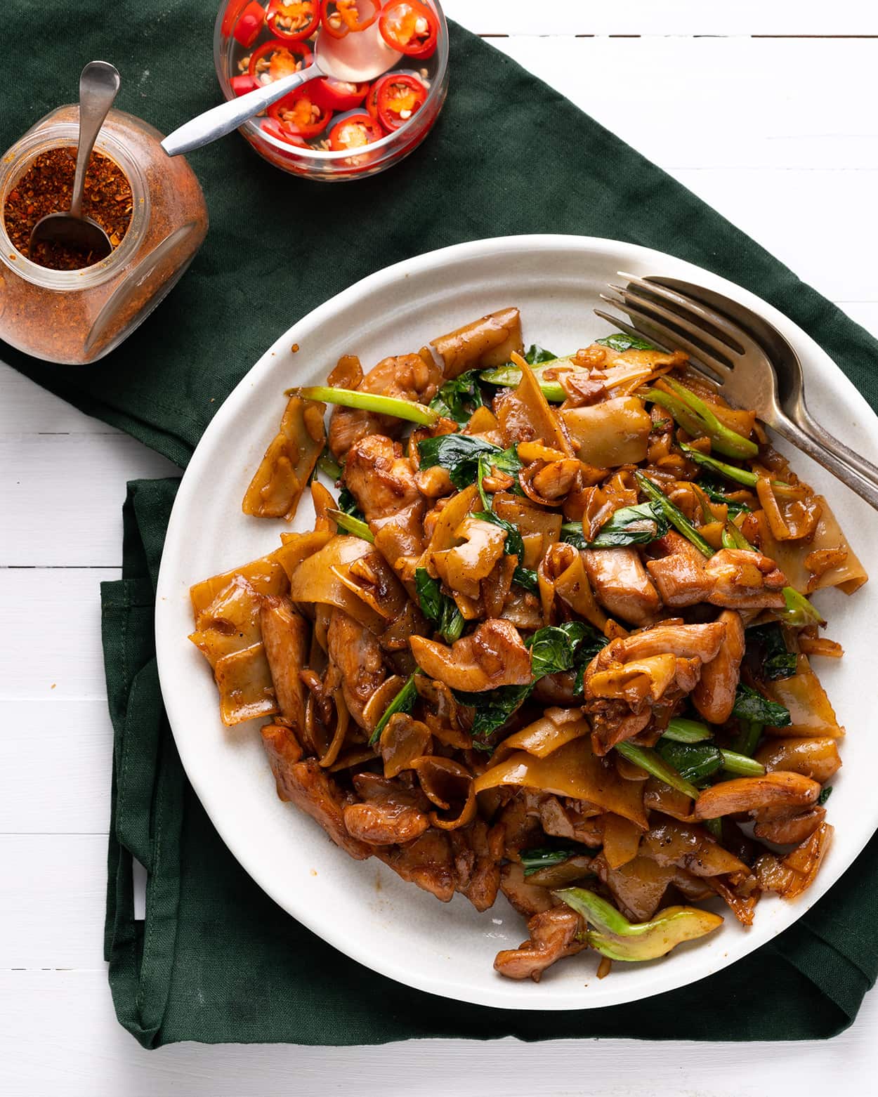 Classic pad see ew with chilli vinegar