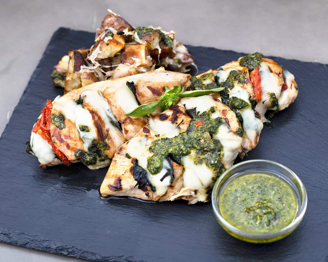 Grilled hasselback chicken