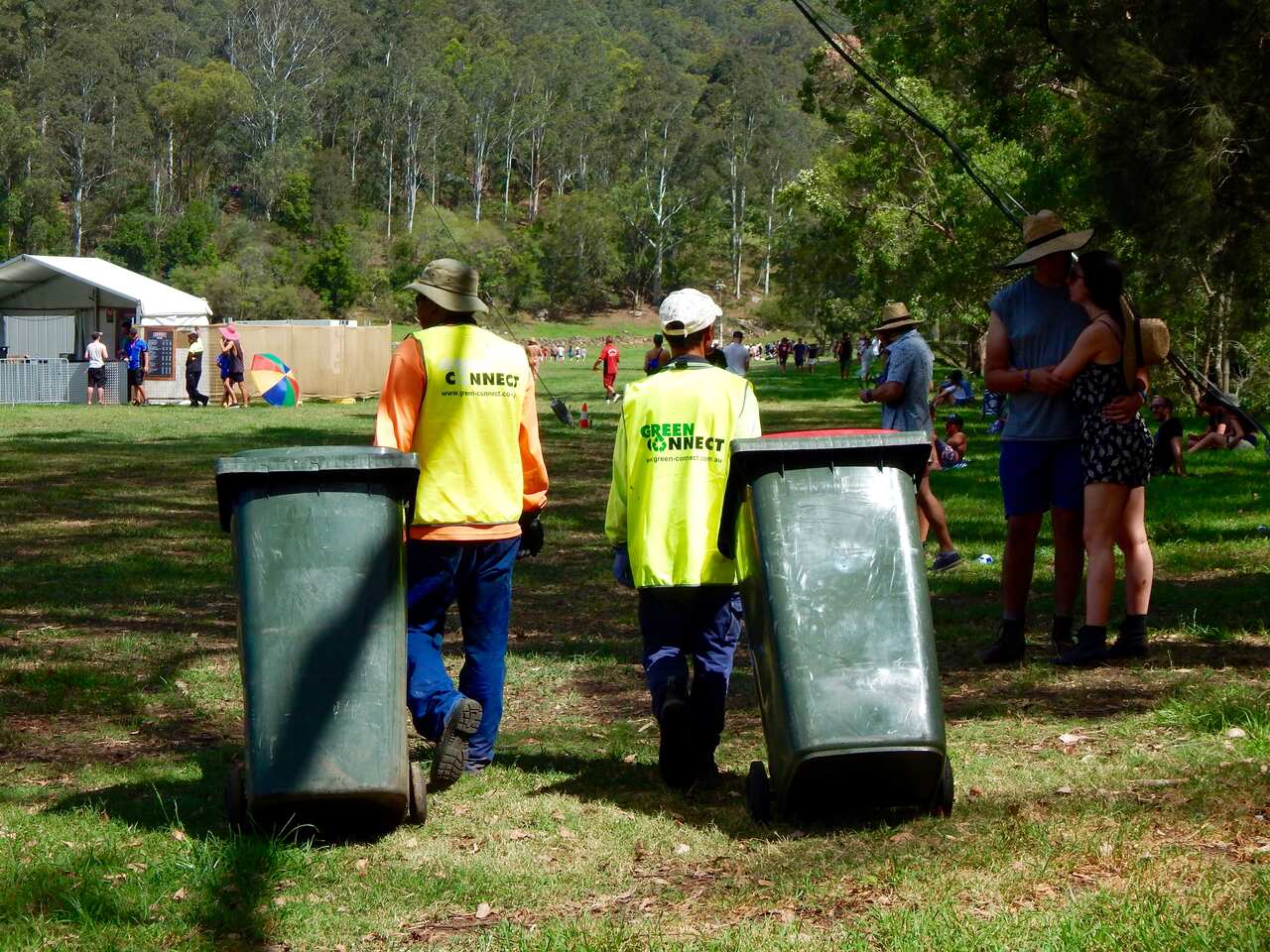 Green Connect staff take charge of the waste services at a festival.