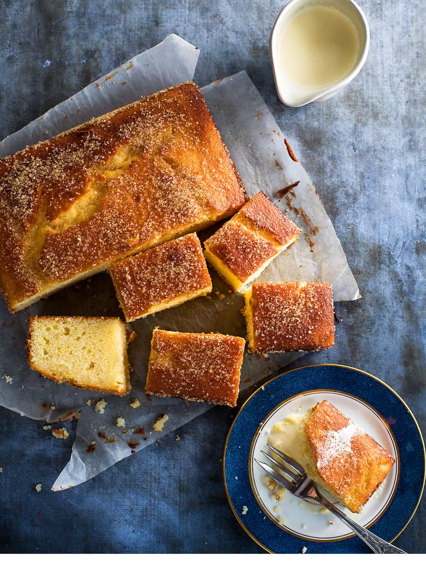 Yoghurt citrus cake with gin syrup