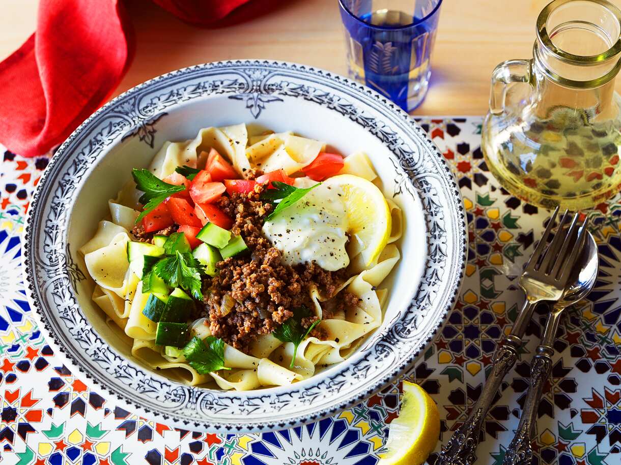 Turkish meat sauce with homemade pasta