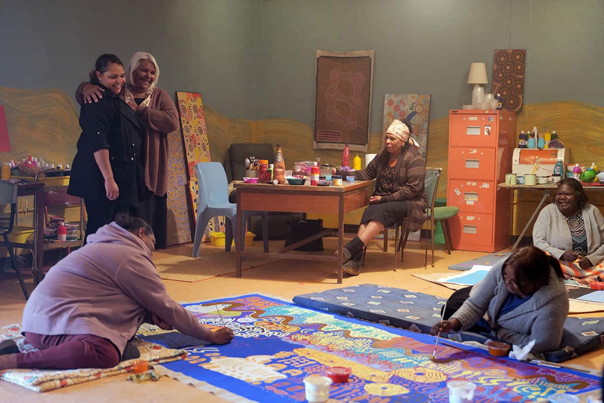 True Colours with Rurriwuy Hick and Sabella Kngwarraye Ross Turner, at rear