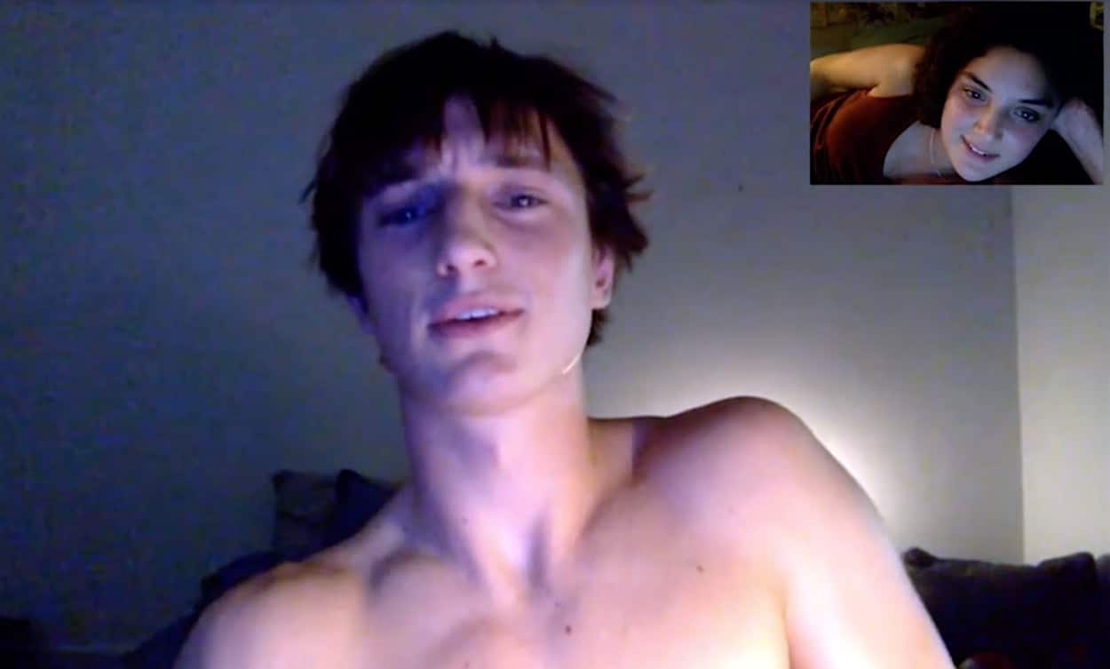 In The Hunting, Andy (Alex Cusack) and Zoe (Luca Sardelis) engage in cyber sex