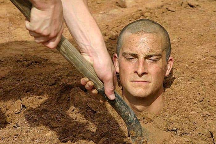 Bear Grylls buried