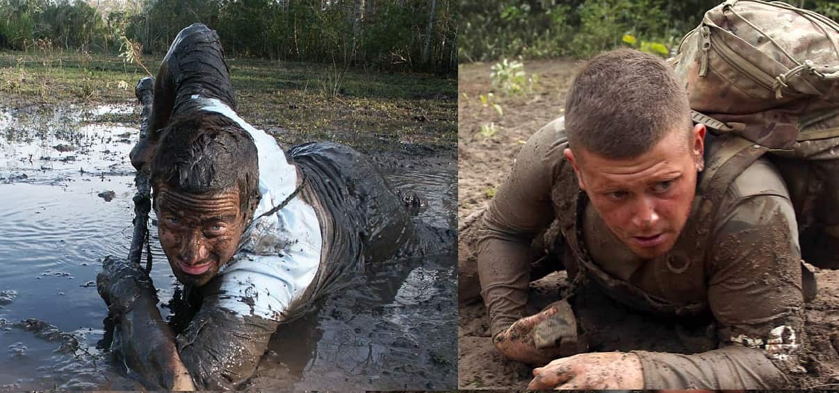 Bear Grylls SAS Who Dares Wins mud crawl