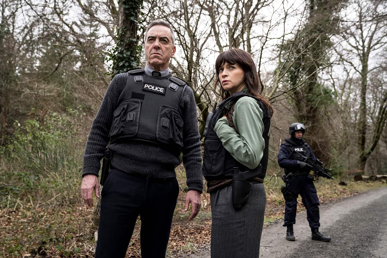 James Nesbitt as Tom Brannick and Charlene McKenna as Niamh McGovern in Bloodlands S2in Bloodlands S2