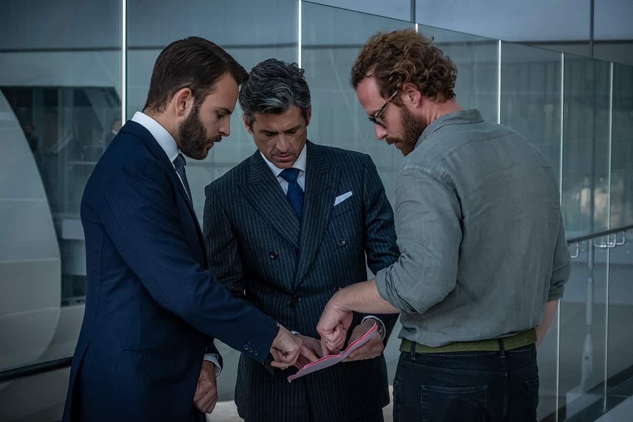 Alessandro Borghi and Patrick Dempsey on set during filming of in Devils