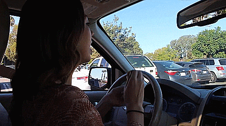 Applying make-up while driving