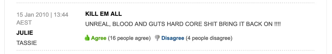 Dead Set viewer comment