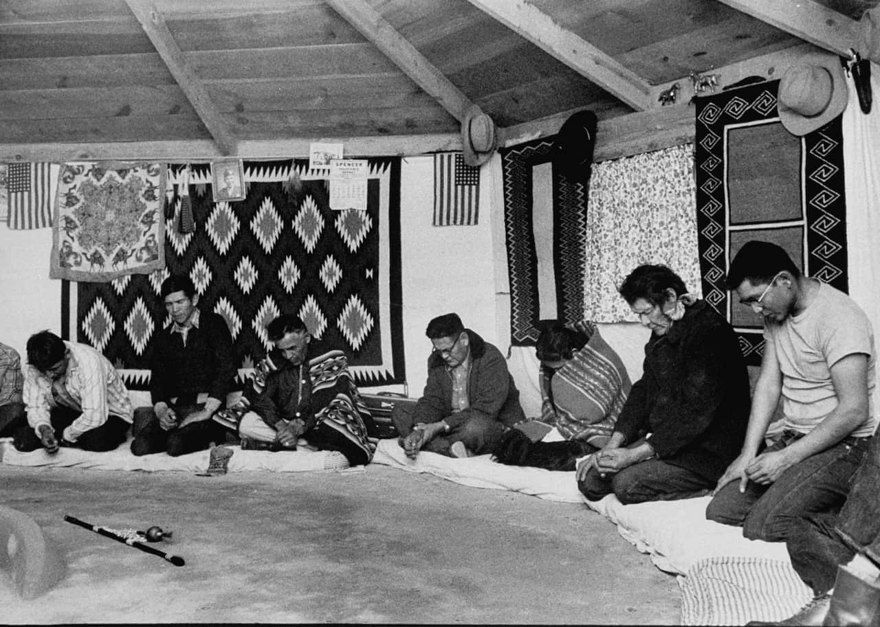Navaho Indians at Peyote Ceremony