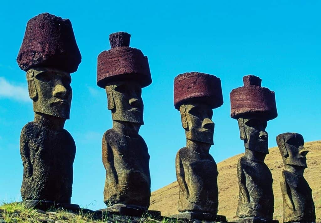 Statues, Easter Island, Chile
