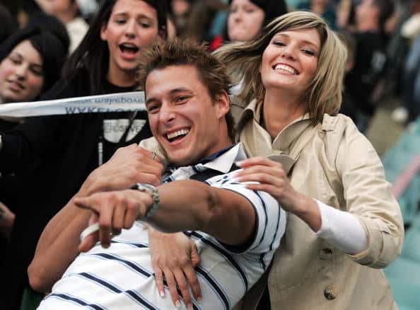 Former Big Brother contestants Rebecca Dent and Thomas Haynes in Sydney, Australia