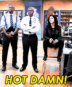 Gif of Captain Holt on Brooklyn Nine-Nine saying Hot Damn