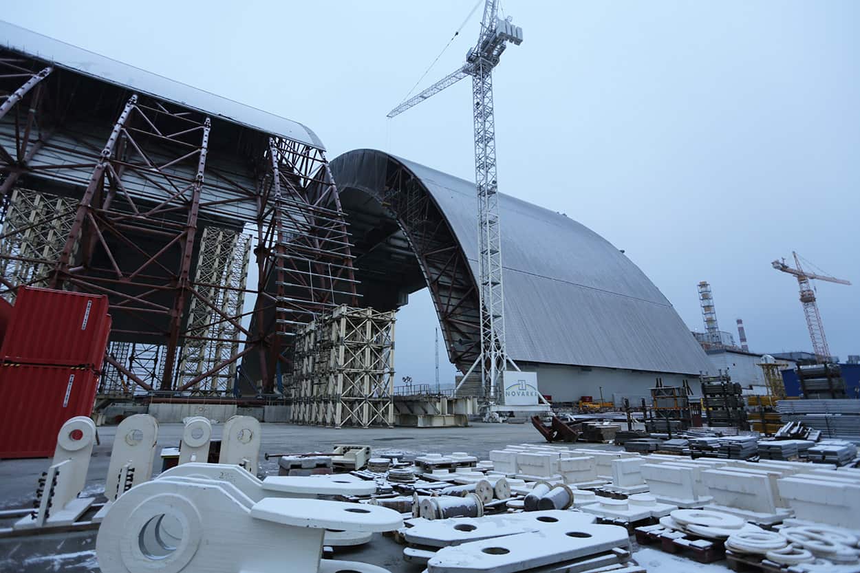 The New Safe Confinement under construction at Chernobyl