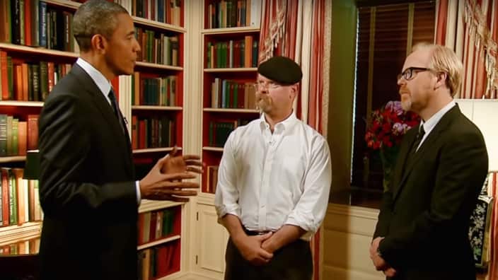 Mythbusters, President Obama, Jamie Hyneman, Adam Savage