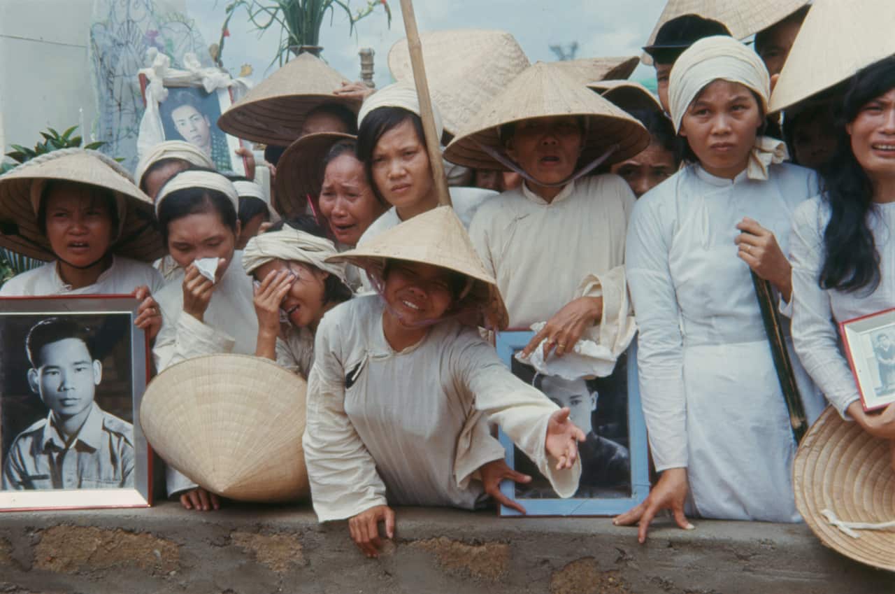 Relatives mourn the dead following the Tet Offensive.