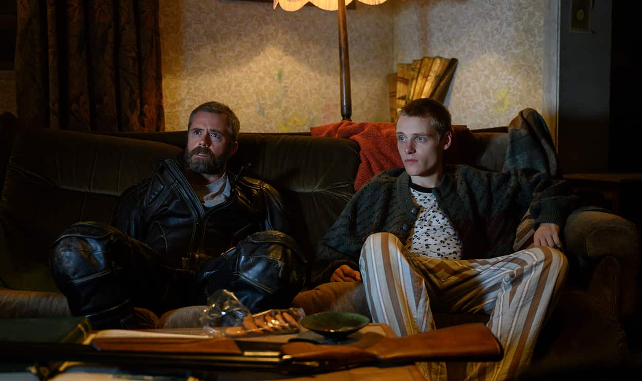 Steve (Rory Keenan) and Danny (Lewis Gribben) in Somewhere Boy