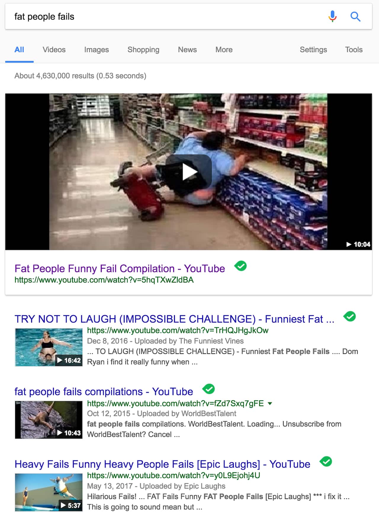 fat people fails google