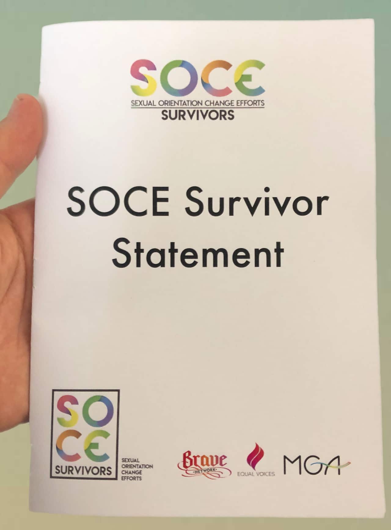 SOCE Survivor Statement