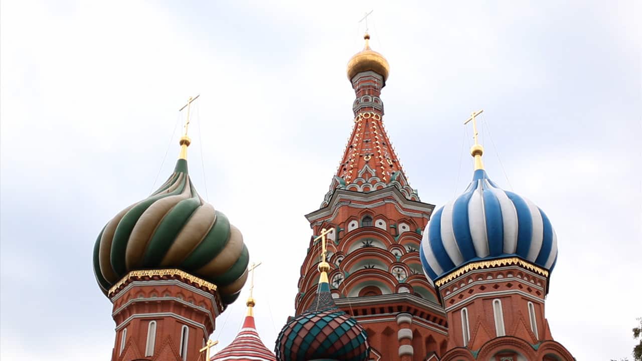 The Cathedral of Vasily the Blessed, commonly known as Saint Basil's Cathedral, is a church in Red Square in Moscow