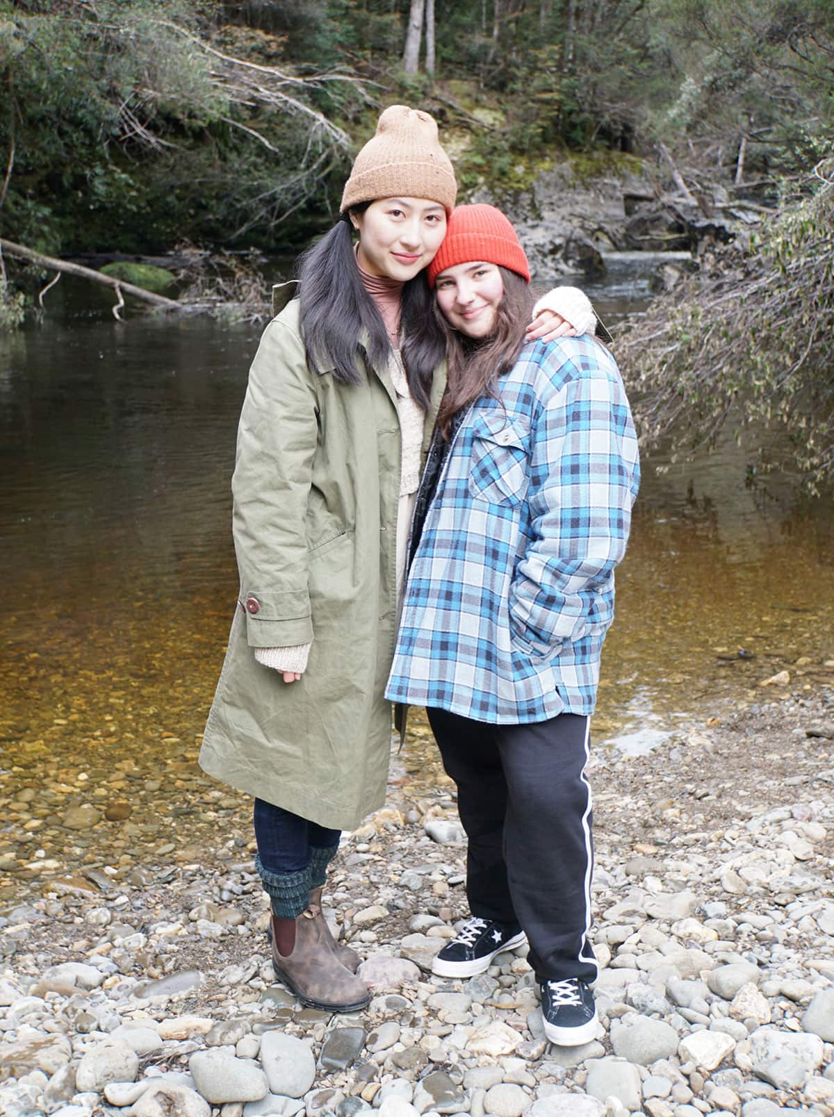 Mabel LI and Tegan Stimson during filming for The Tailings