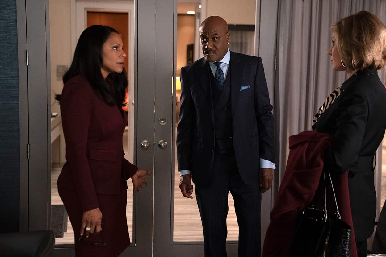 The Good Fight Christine Baranski as Diane Lockhart, Audra McDonald as Liz Reddick and Delroy Lindo as Adrian Boseman