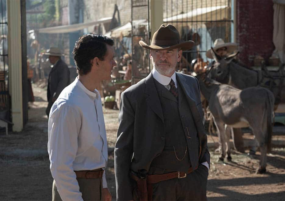 Pierce Brosnan as Eli McCullough, Henry Garrett as Pete McCullough - The Son _ Season 2, Episode 1 - Photo Credit: Van Redin/AMC