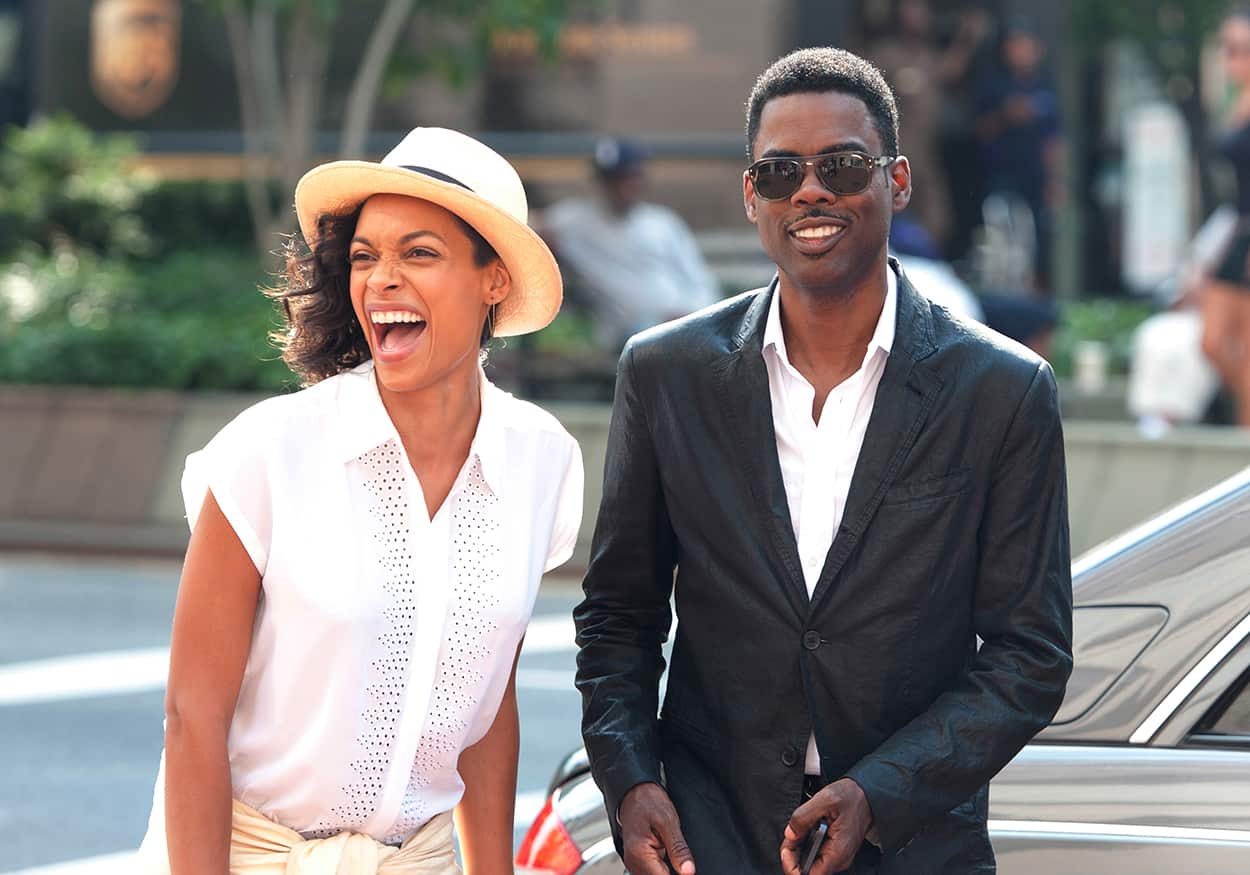 Rosario Dawson and Chris Rock in Top Five