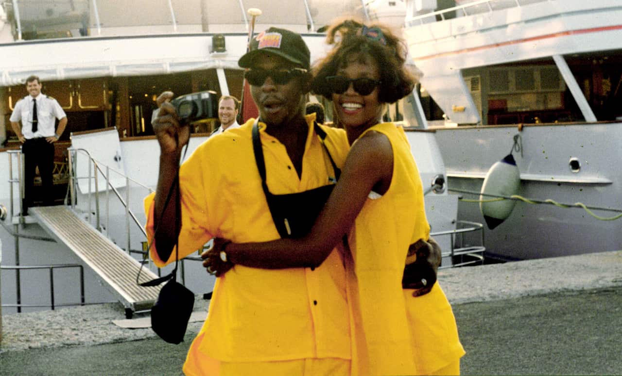 Whitney Houston with husband Bobby Brown