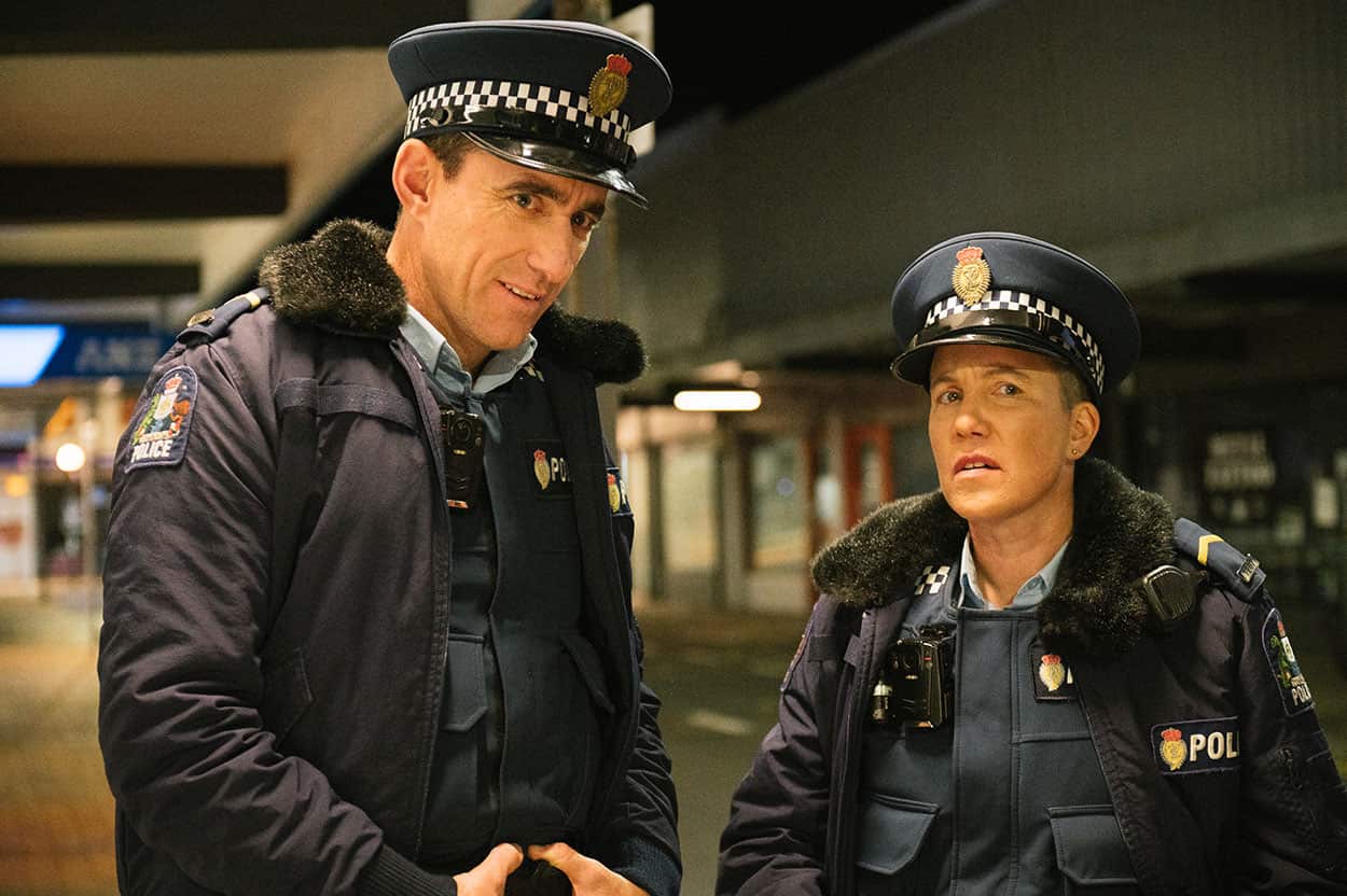 Mike Minogue and Karen O'Leary in Wellington Paranormal