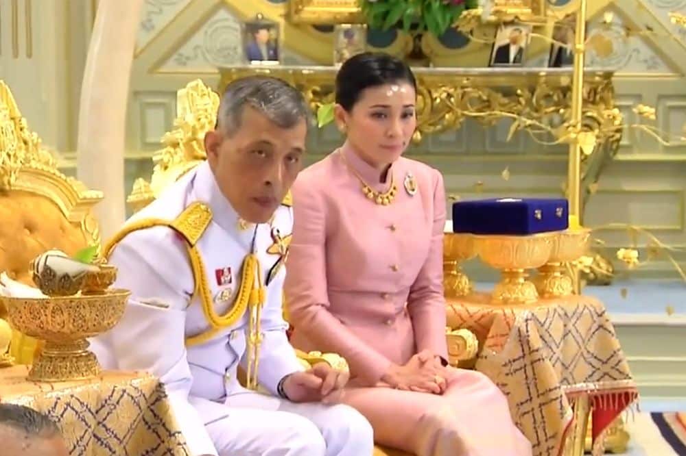 Thailand's King Maha Vajiralongkorn and Queen Suthida Vajiralongkorn Na Ayudhya in Bangkok on May 1 2019. 