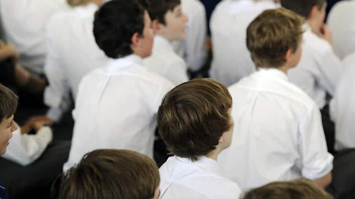 Students sit during a talk at St Ignatius College Riverview in Sydney, Wednesday, Aug. 15, 2012. (AAP Image/Mick Tsikas) NO ARCHIVING