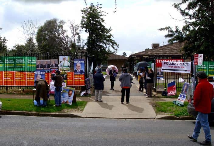 A polling place in New South Wales